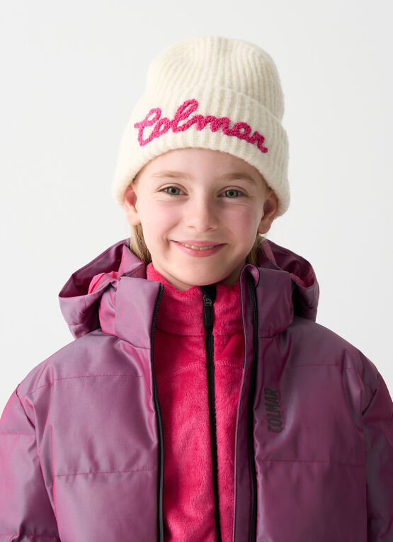 Cappello a coste logato bambina