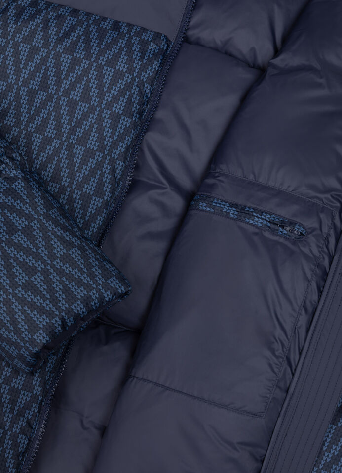 Down jacket with geometric print image number 6