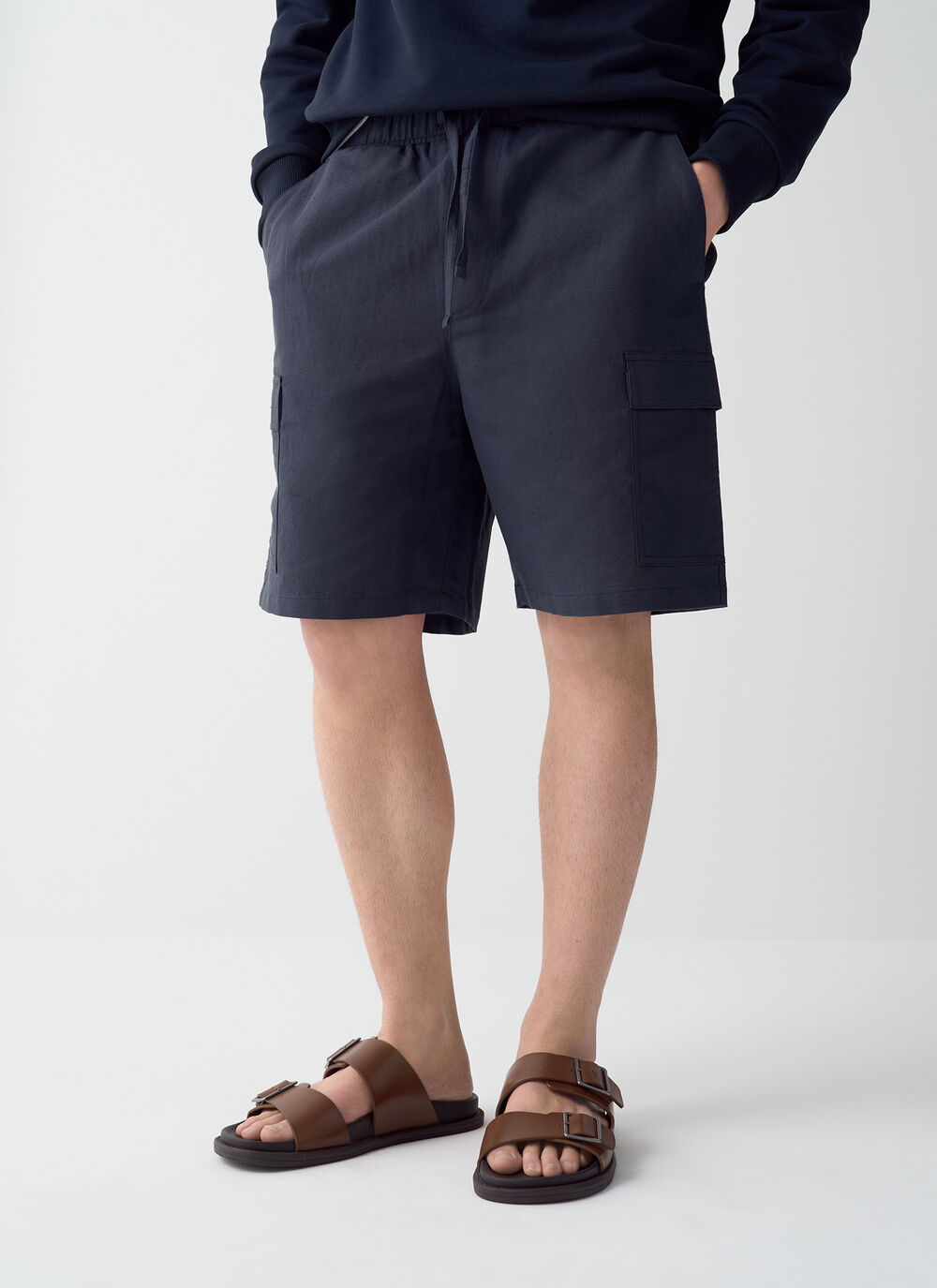 Linen safari shorts image number 1
