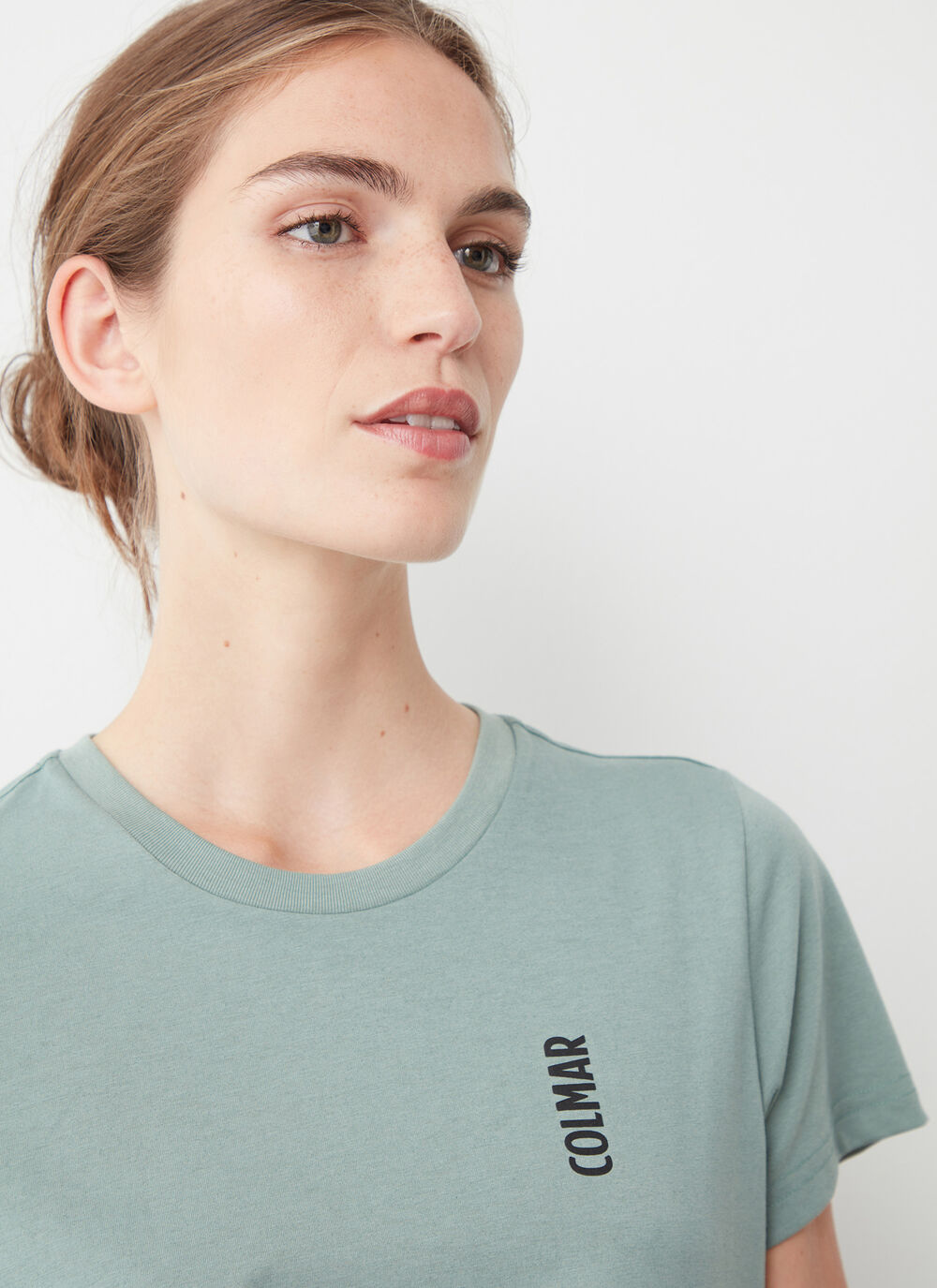 Crew-neck cotton-blend T-shirt image number 0