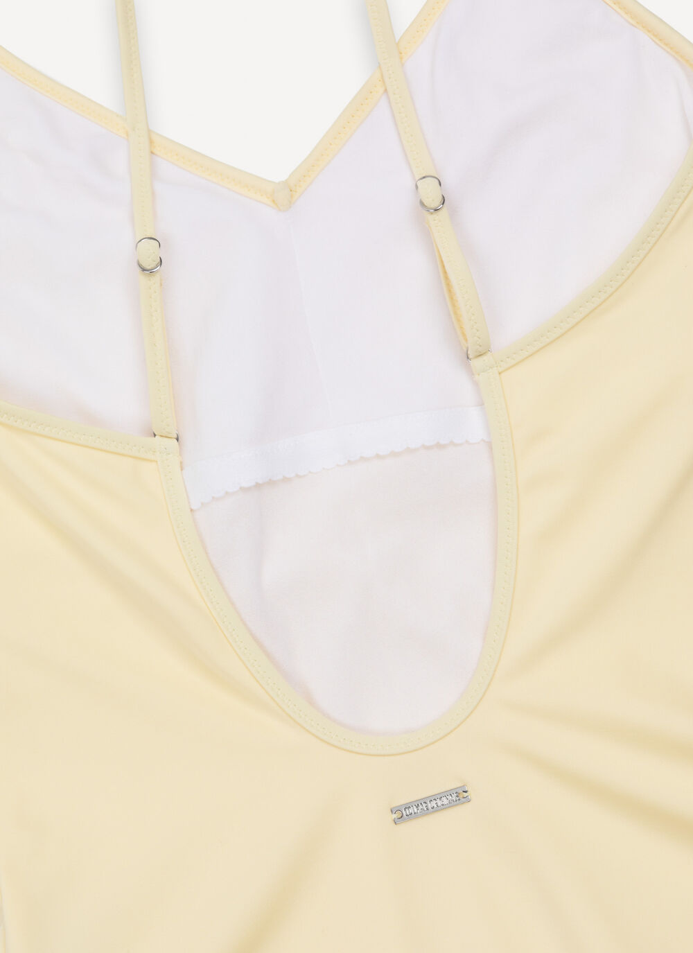 Solid-colour one-piece swimsuit image number 6