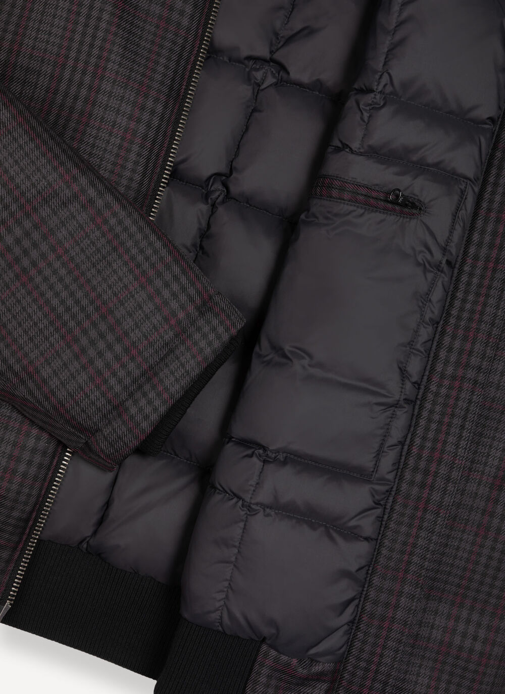 Check down bomber jacket image number 6