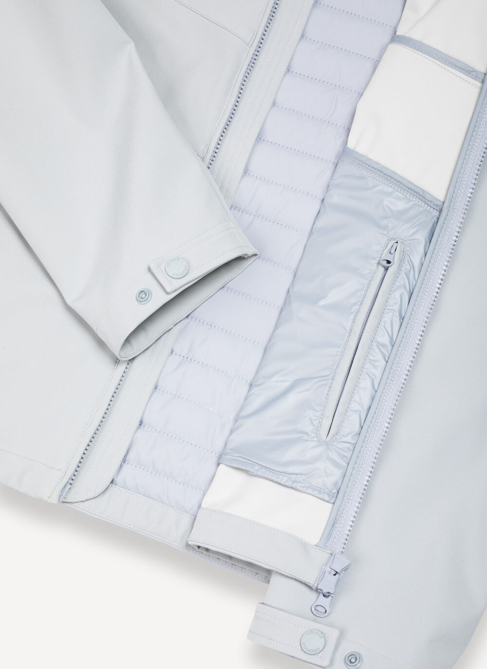 Bi-material wad-padded biker jacket image number 6