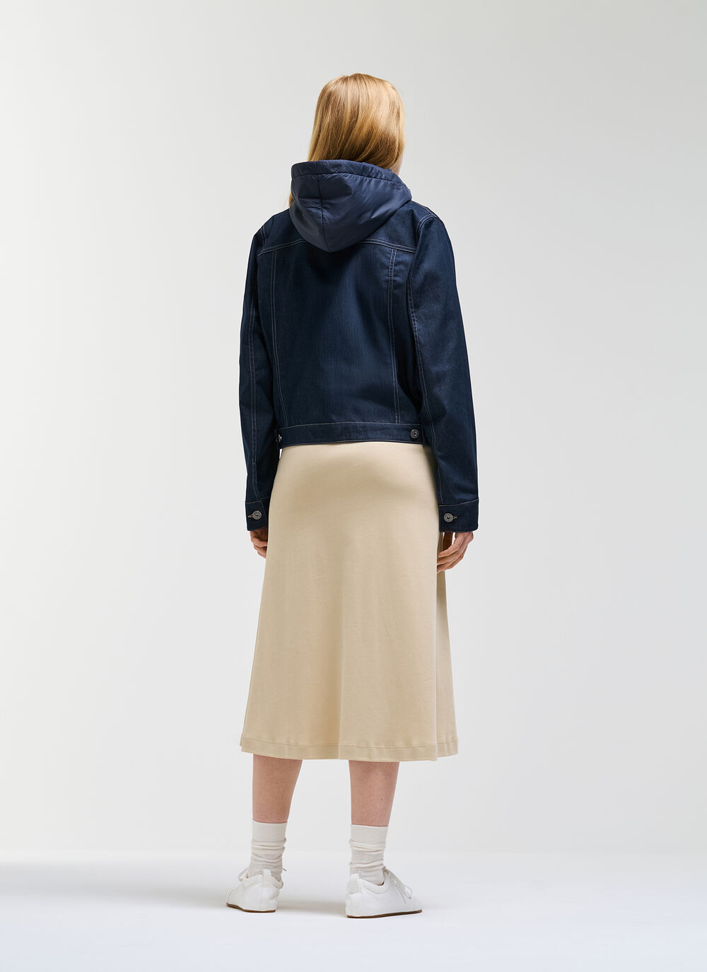 Denim jacket with detachable hood image number 3