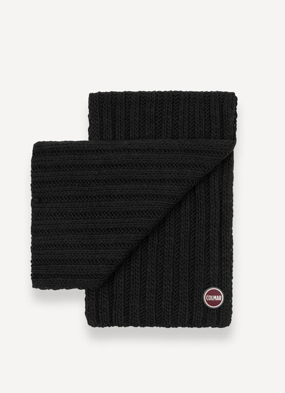 Long unisex rib-knit scarf