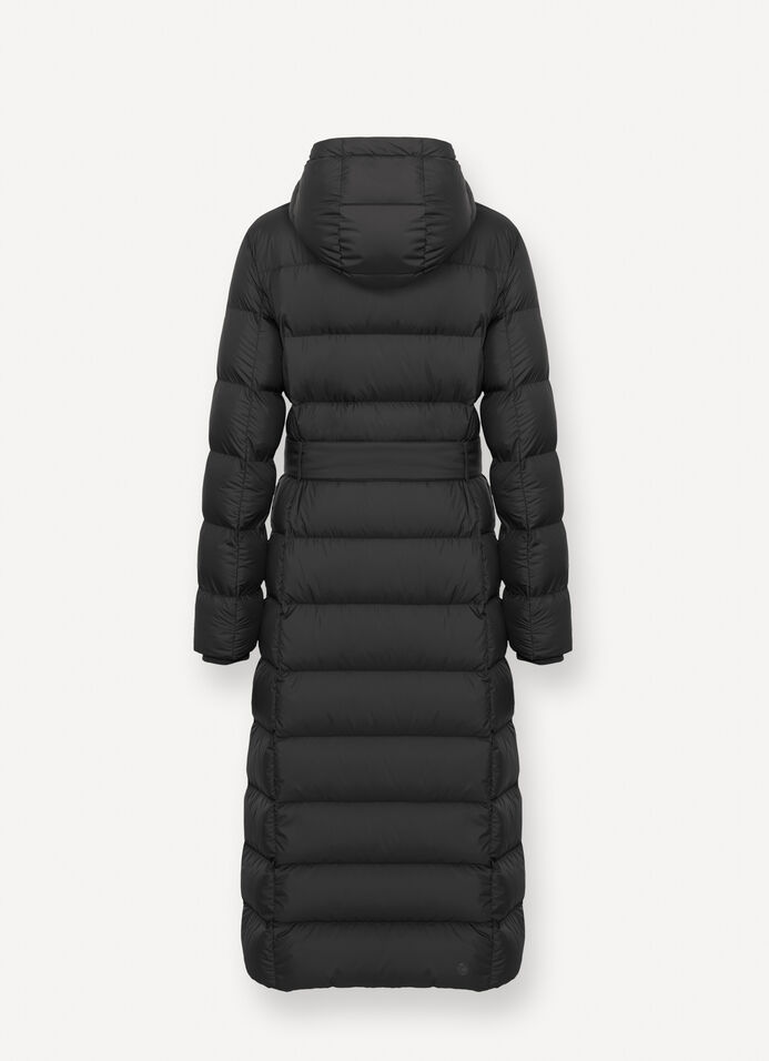 Long matte down jacket with belt image number 5
