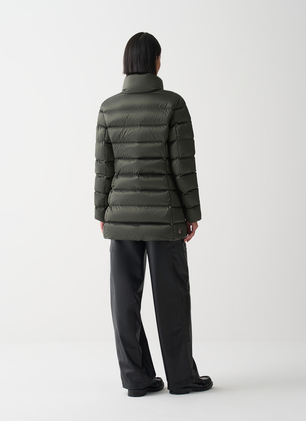 Long fitted down jacket image number 3
