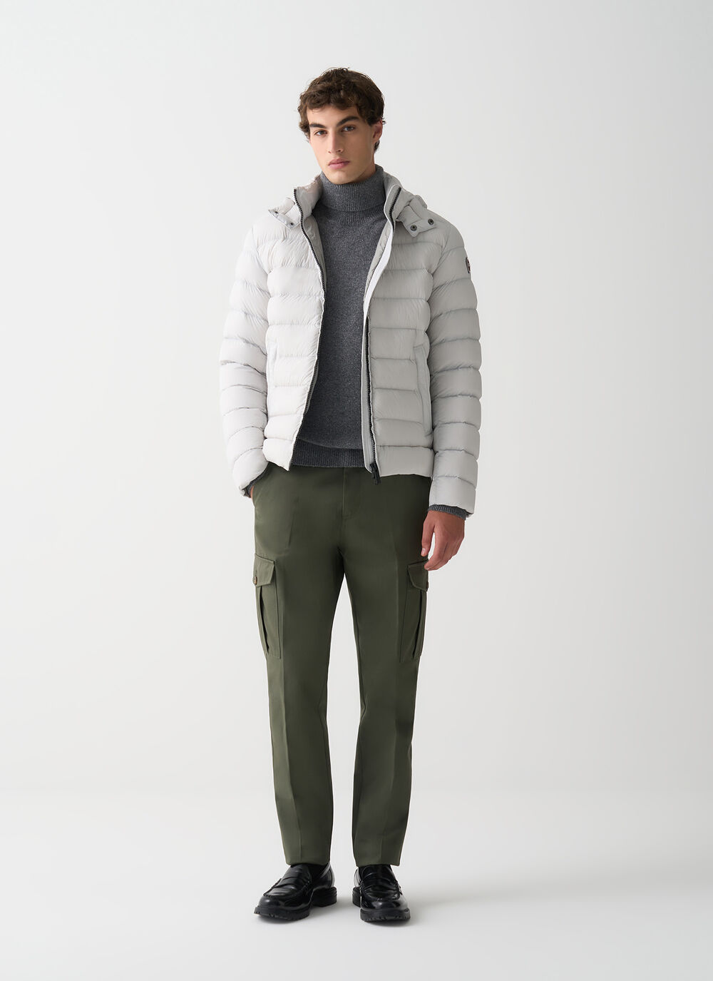 Down jacket with detachable hood image number 0