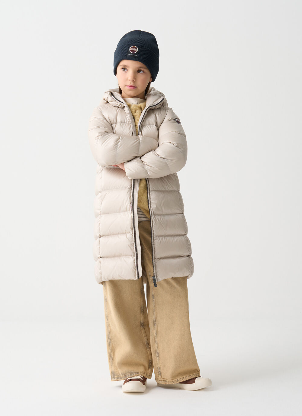 Long down jacket with hood  image number 0