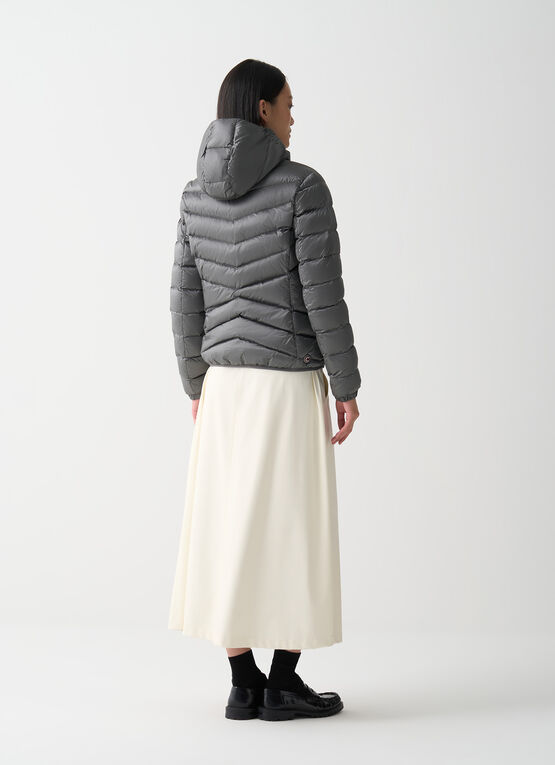 Quilted down jacket with hood