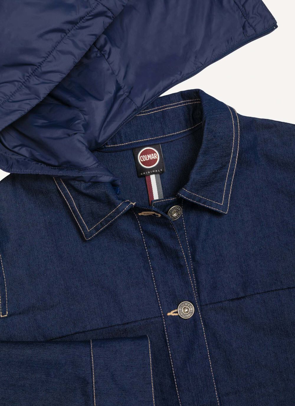 Denim jacket with detachable hood image number 6