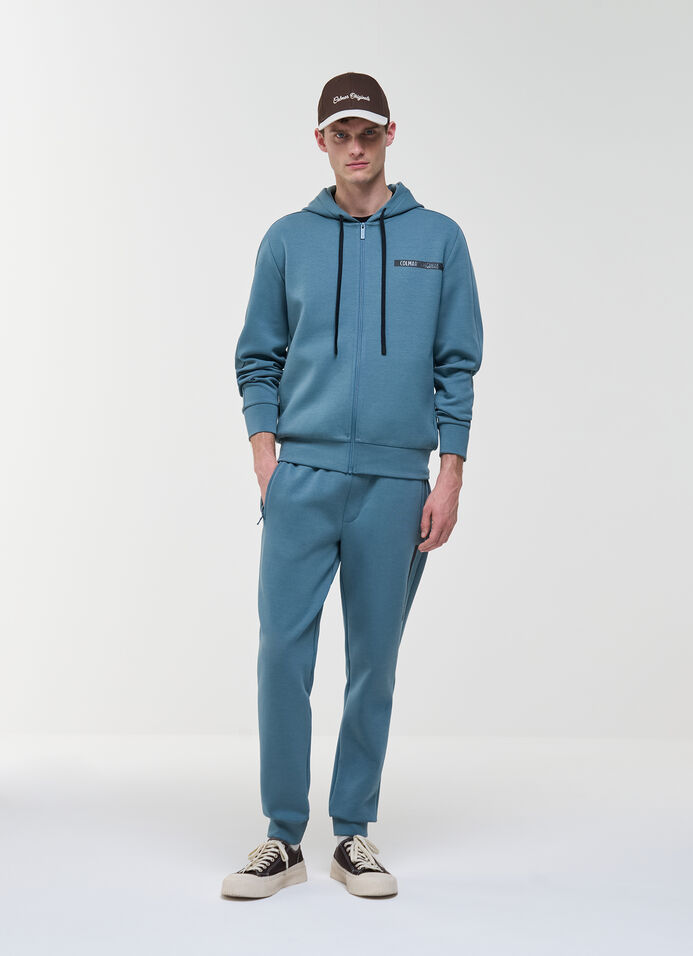 Full zip hoodie in interlock cotton