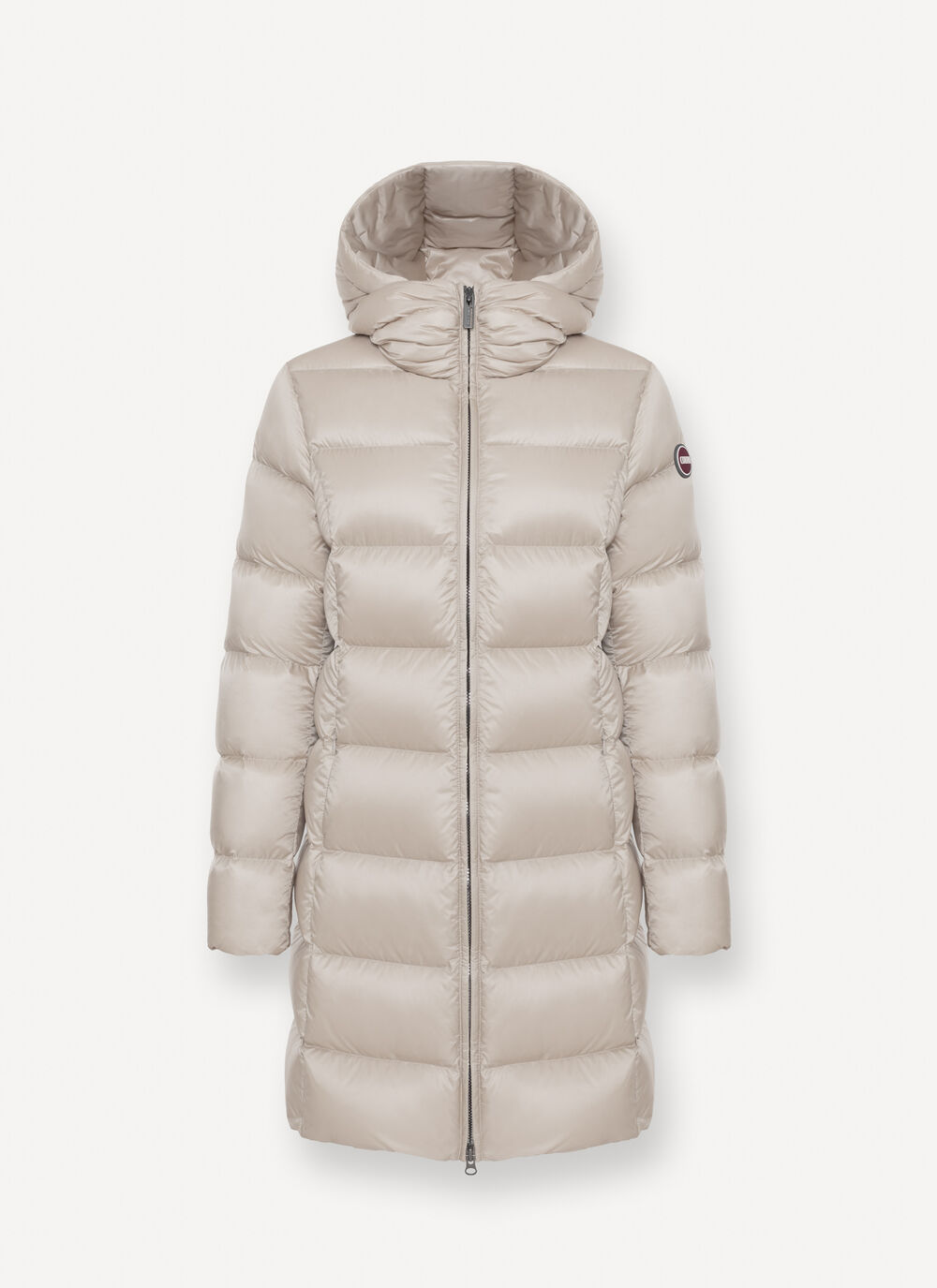 Long down jacket with hood image number 4