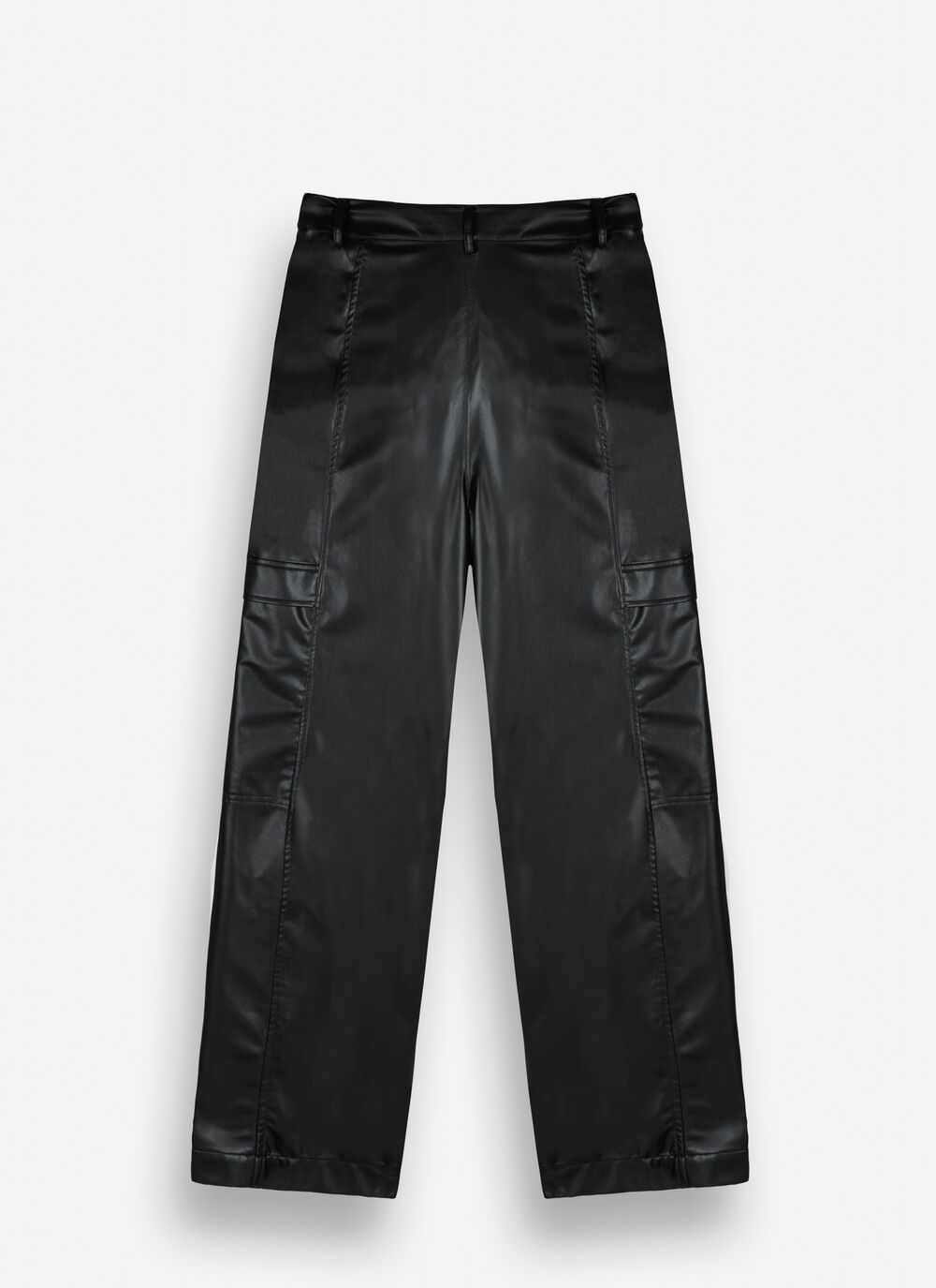 Faux leather cargo trousers  image number 5
