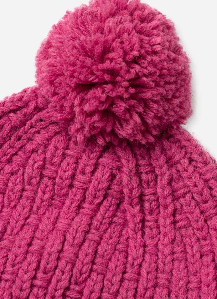 Gorro con pompón de punto para mujer image number 3