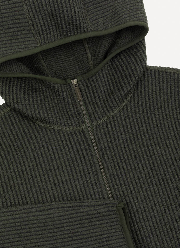 Rib-knit pullover with hood image number 6