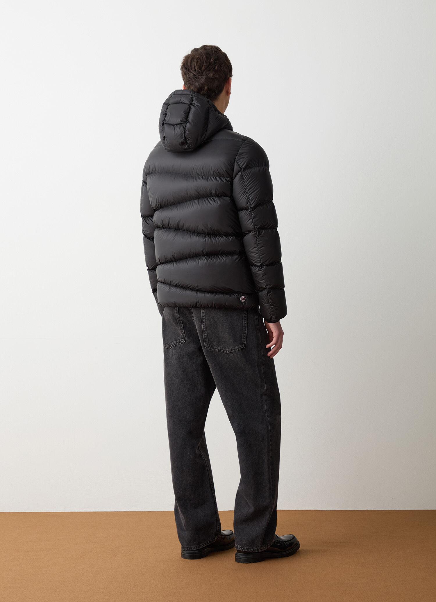 Ripstop nylon down jacket with wavy quilting - BLACK | Colmar