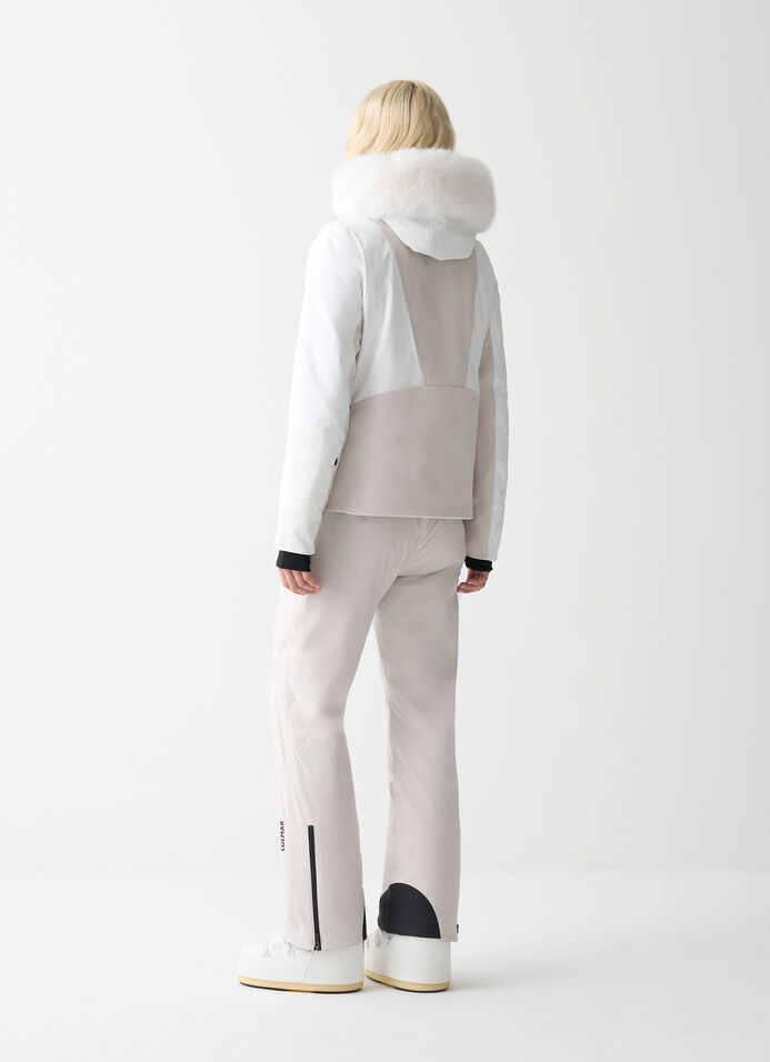 Two-tone ski jacket with fur image number 1