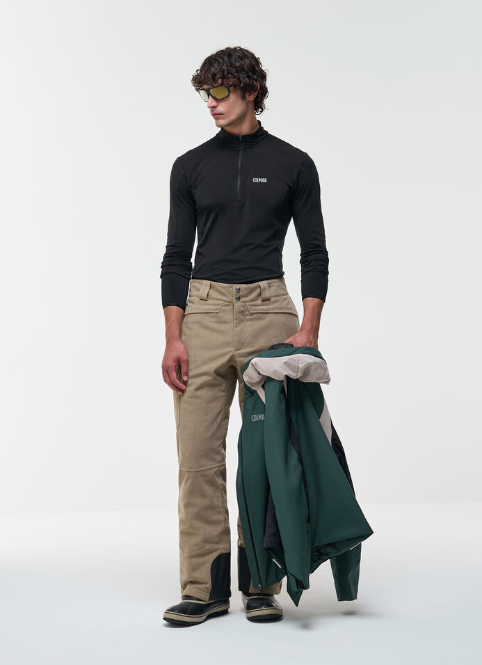 Corduroy cargo-style ski trousers