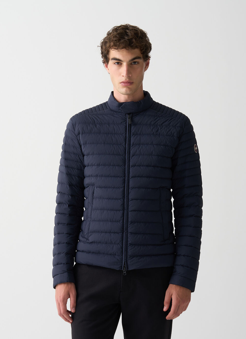 Lightweight down biker jacket image number 1