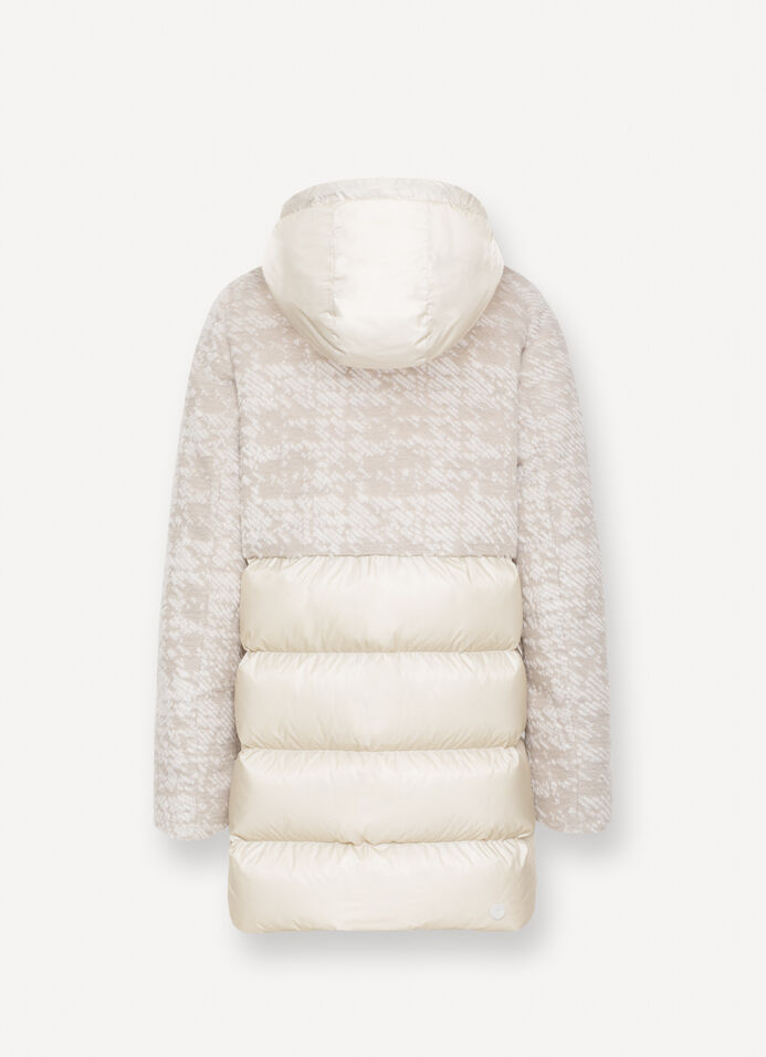 Hooded jacquard down jacket image number 5