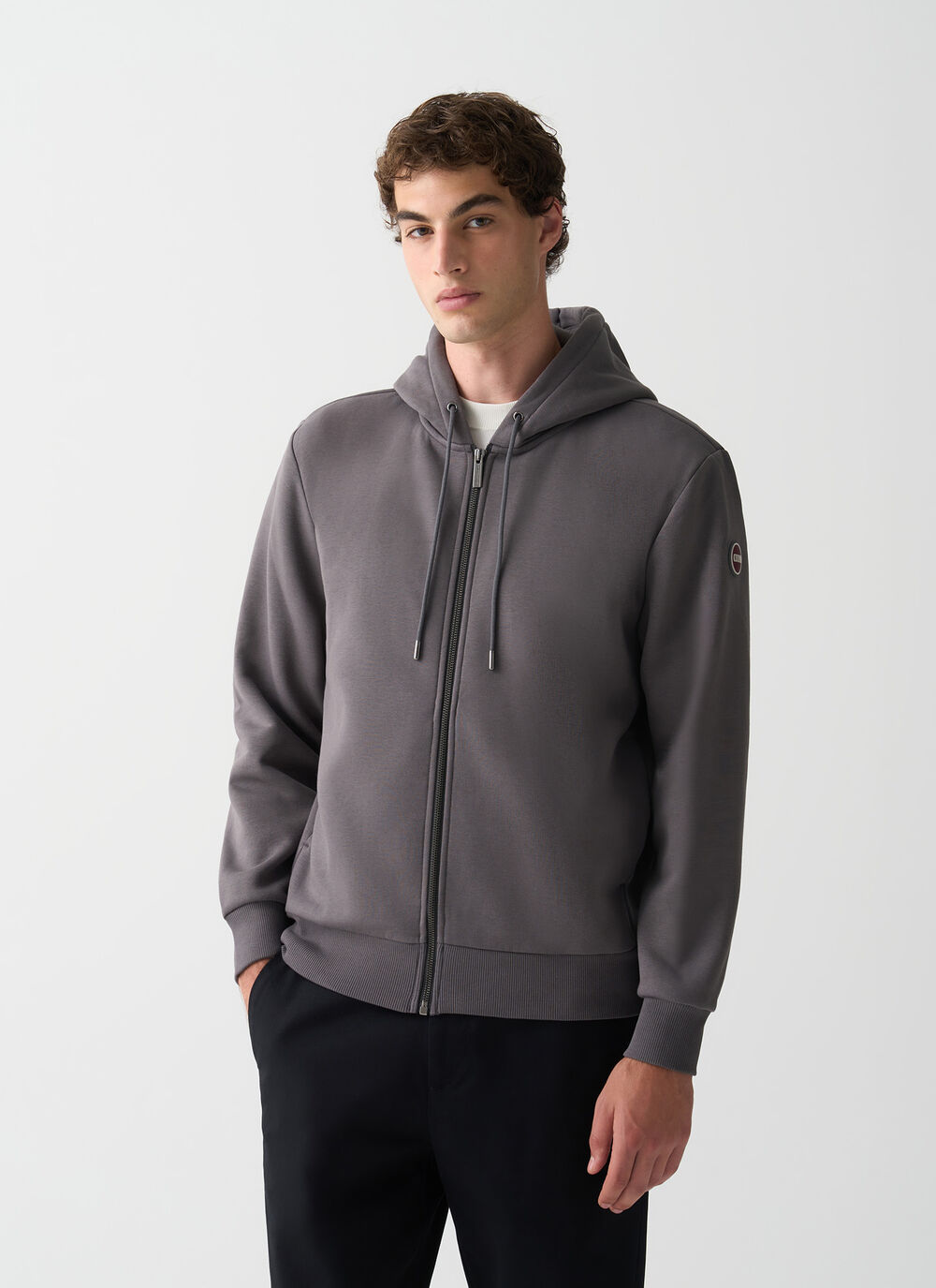 Full zip cotton sweatshirt image number 1