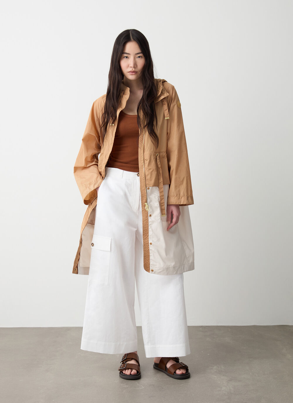 Long oversized cotton jacket image number 0