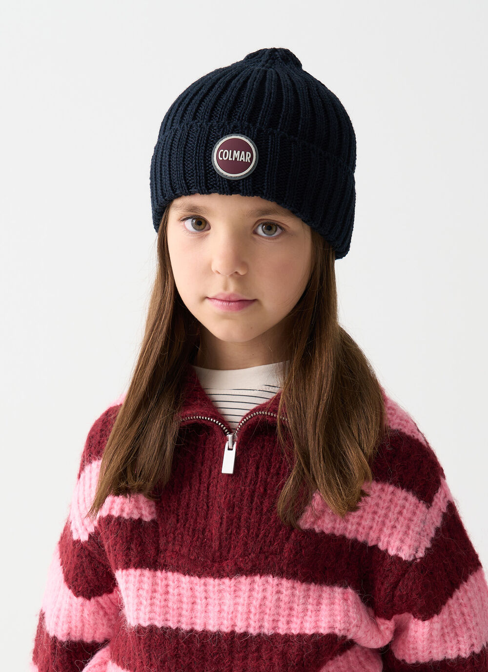 Unisex rib-knit hat with turn-up image number 1
