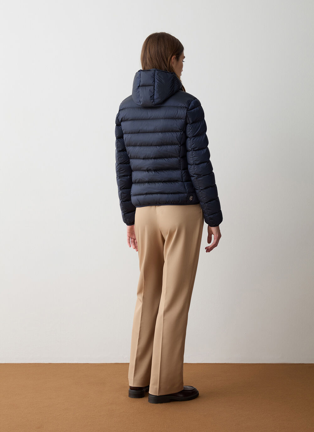 Short down jacket with attached hood image number 3