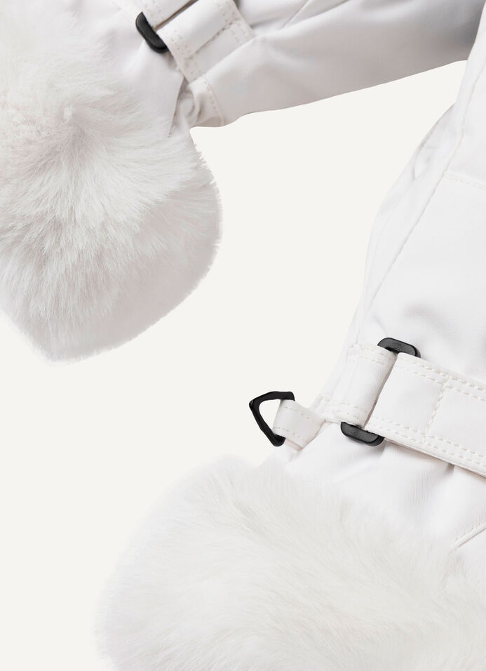 Women's ski gloves with faux fur trim image number 2