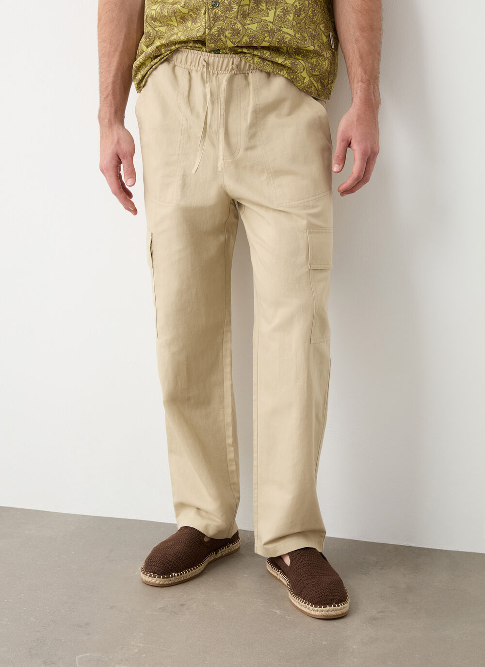 Linen safari trousers image number 1