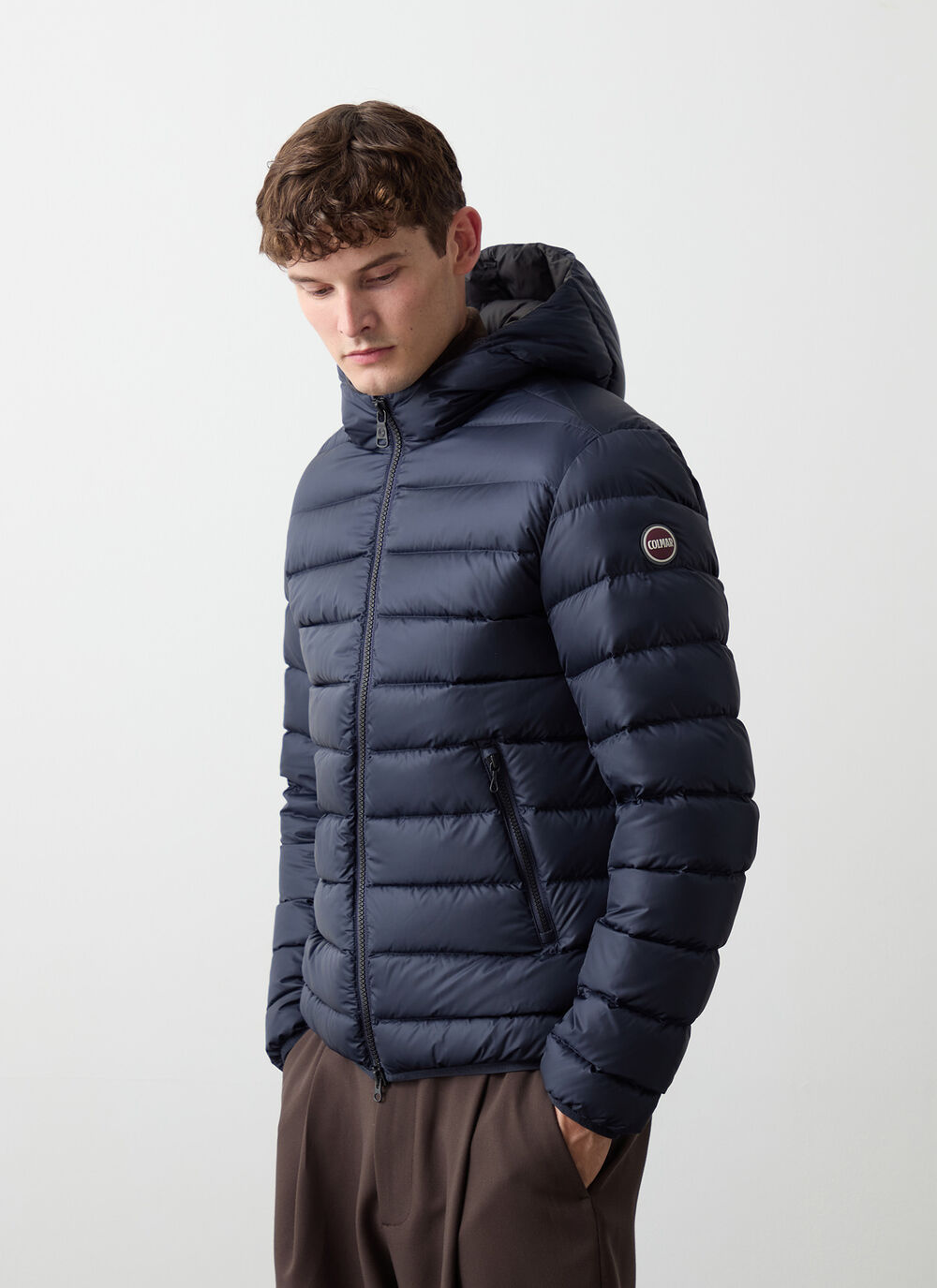 Sporty down jacket with fixed hood image number 0