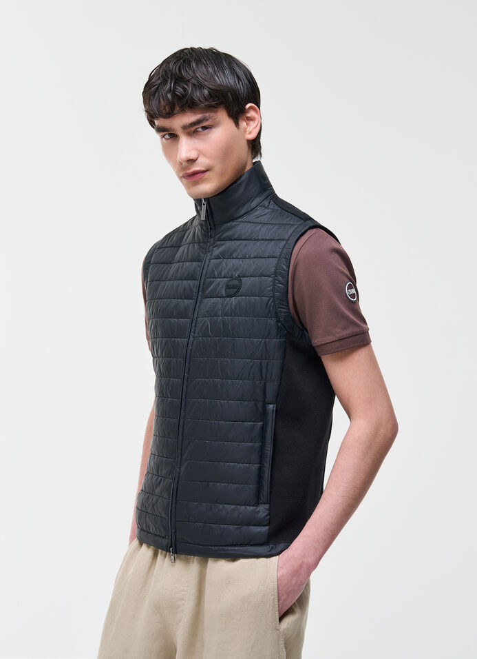 Vest with knit inserts