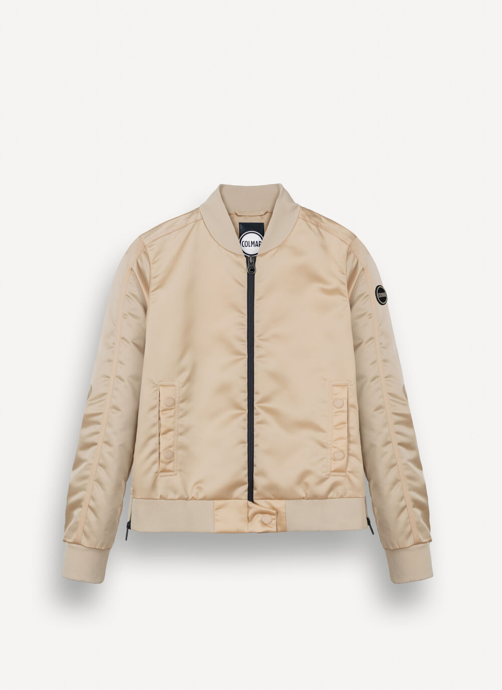 Satin bomber jacket with side zips image number 4