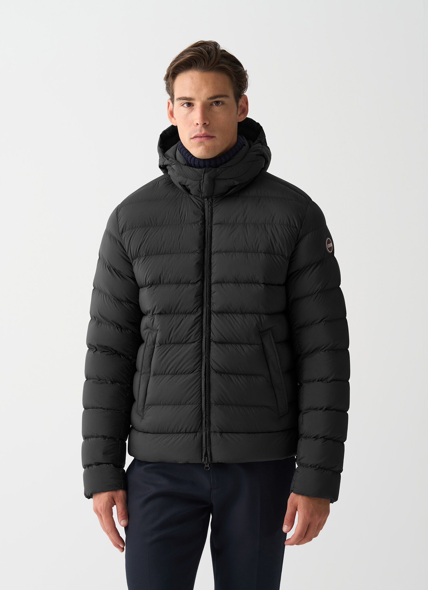 Shiny down jacket with detachable hood - BLACK | Colmar