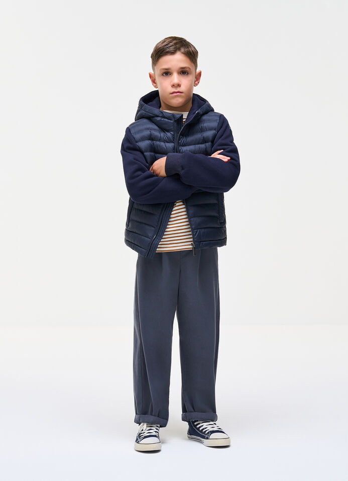 Unisex wadded hybrid jacket