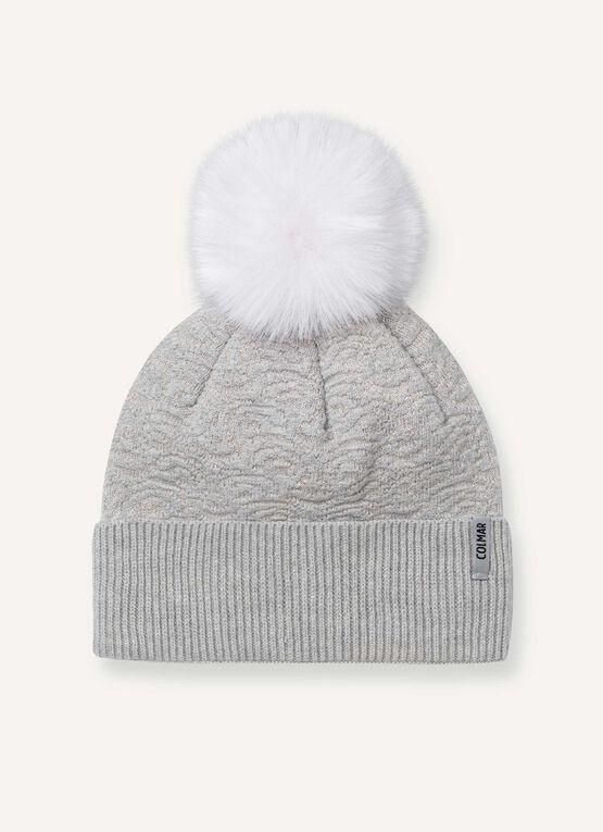 Women's Sparkly cap with pom-pom