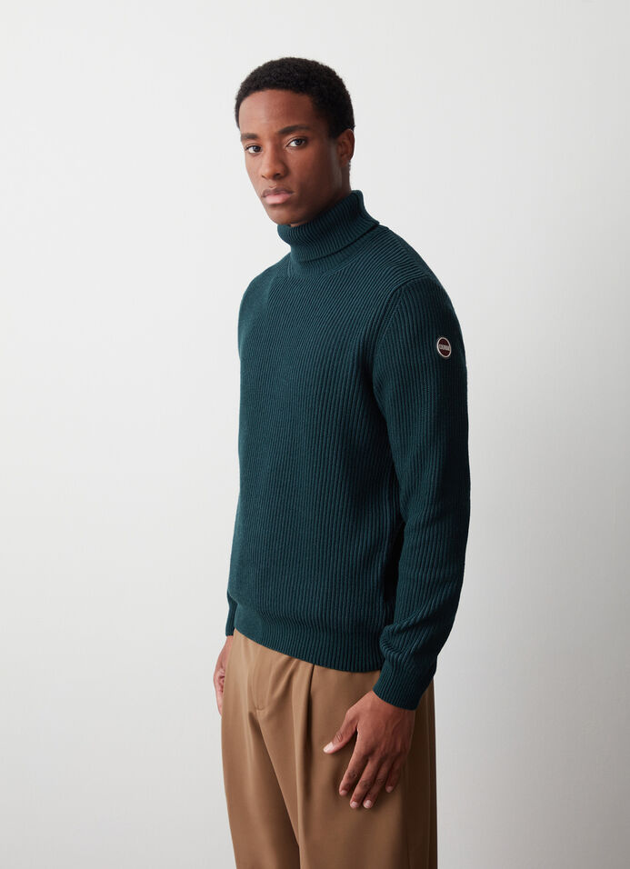 Fisherman’s rib-knit polo-neck pullover image number 0