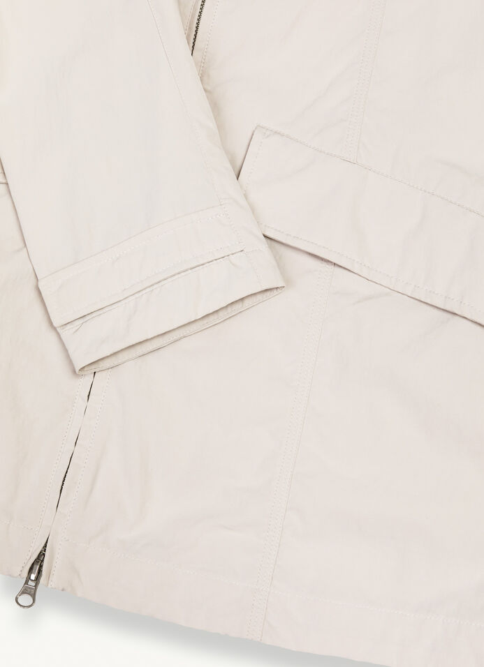 Long cotton-look fabric jacket image number 5