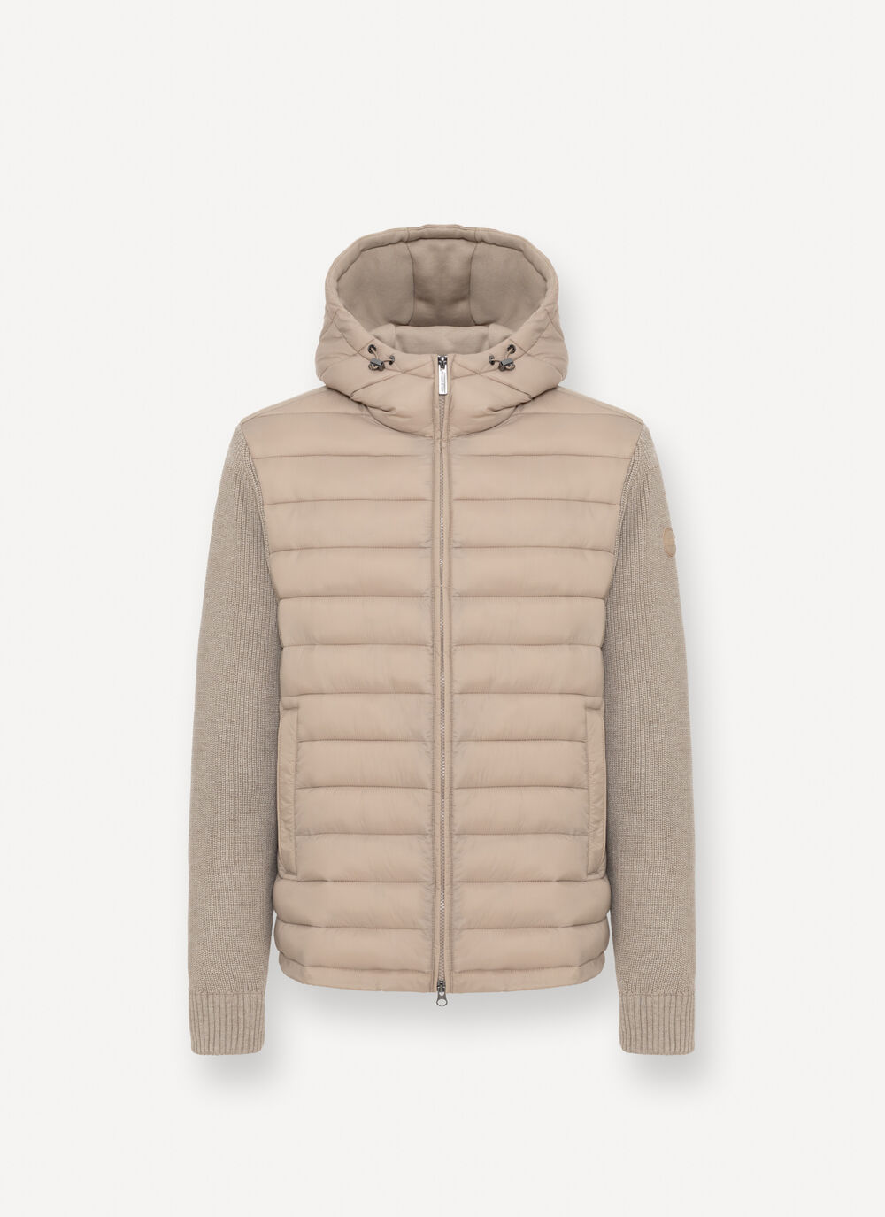 Hooded jacket with knit sleeves image number 4