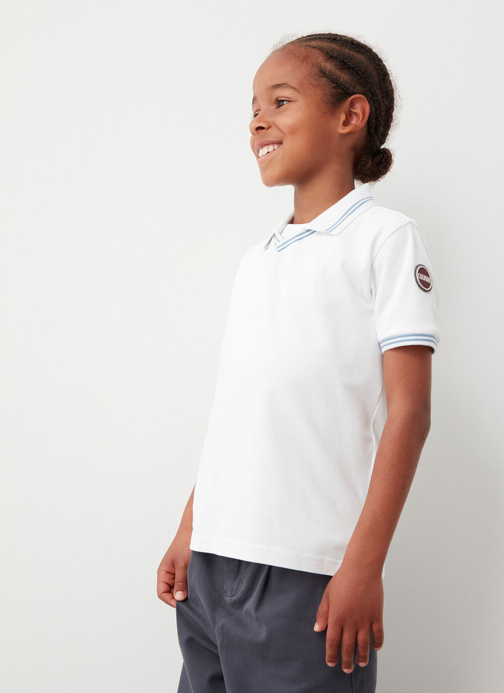 Contrasting striped polo-shirt image number 0