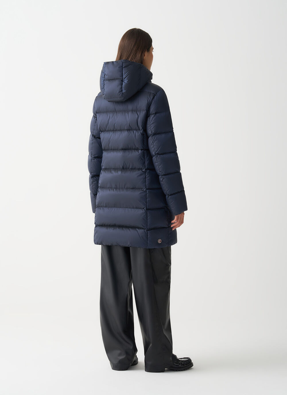 Long down jacket with hood image number 3