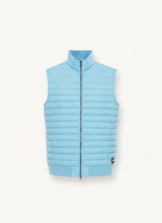 Down vest with knit details