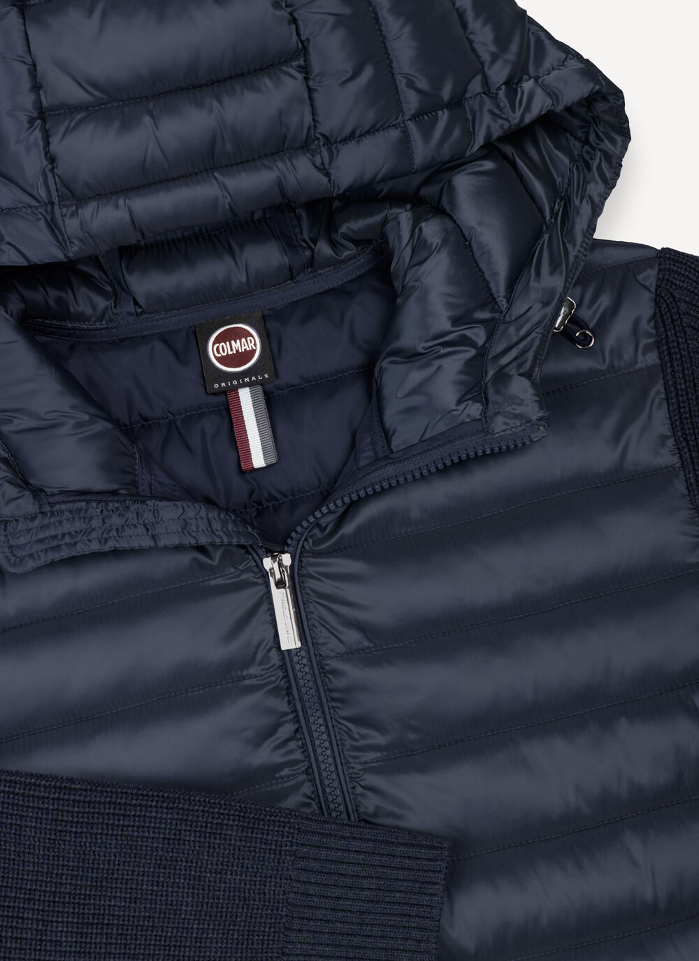 Hooded jacket with knit sleeves image number 6