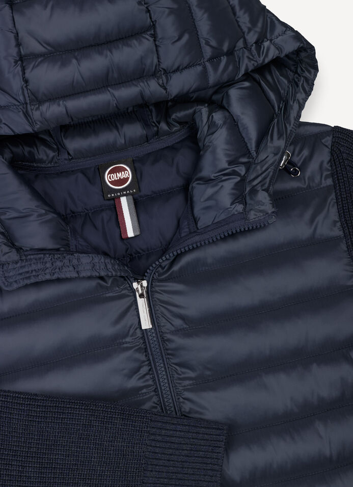Hooded jacket with knit sleeves image number 6