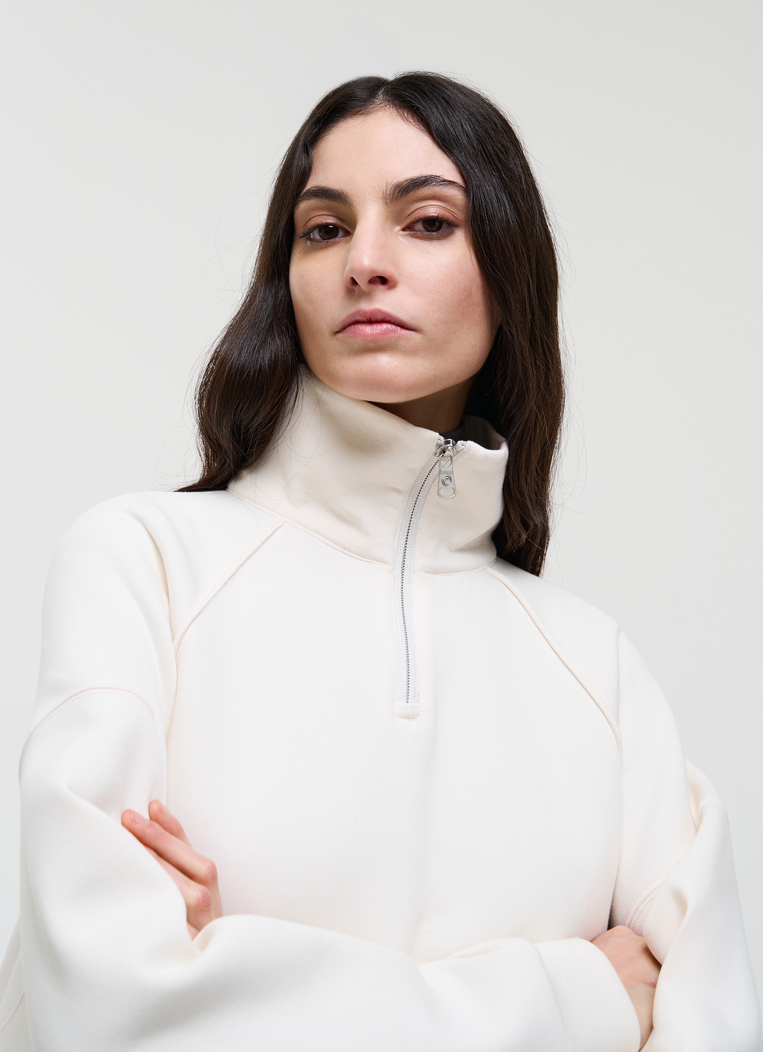 Colmar Crop-sweatshirt Mit Halbem Reißverschluss