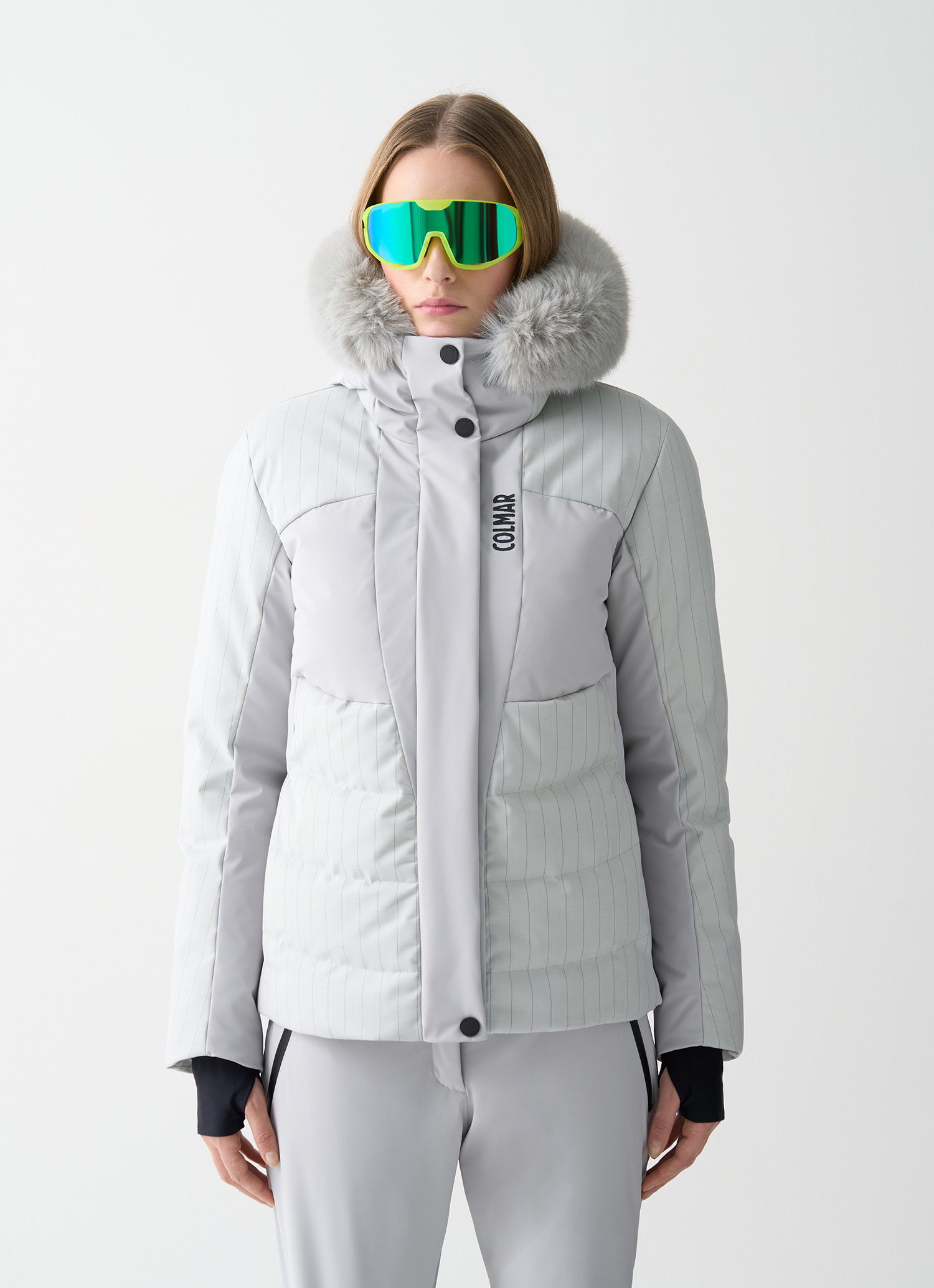 Colmar Ski-daunenjacke Sleek Mit Halswärmer Und Kunstpelz