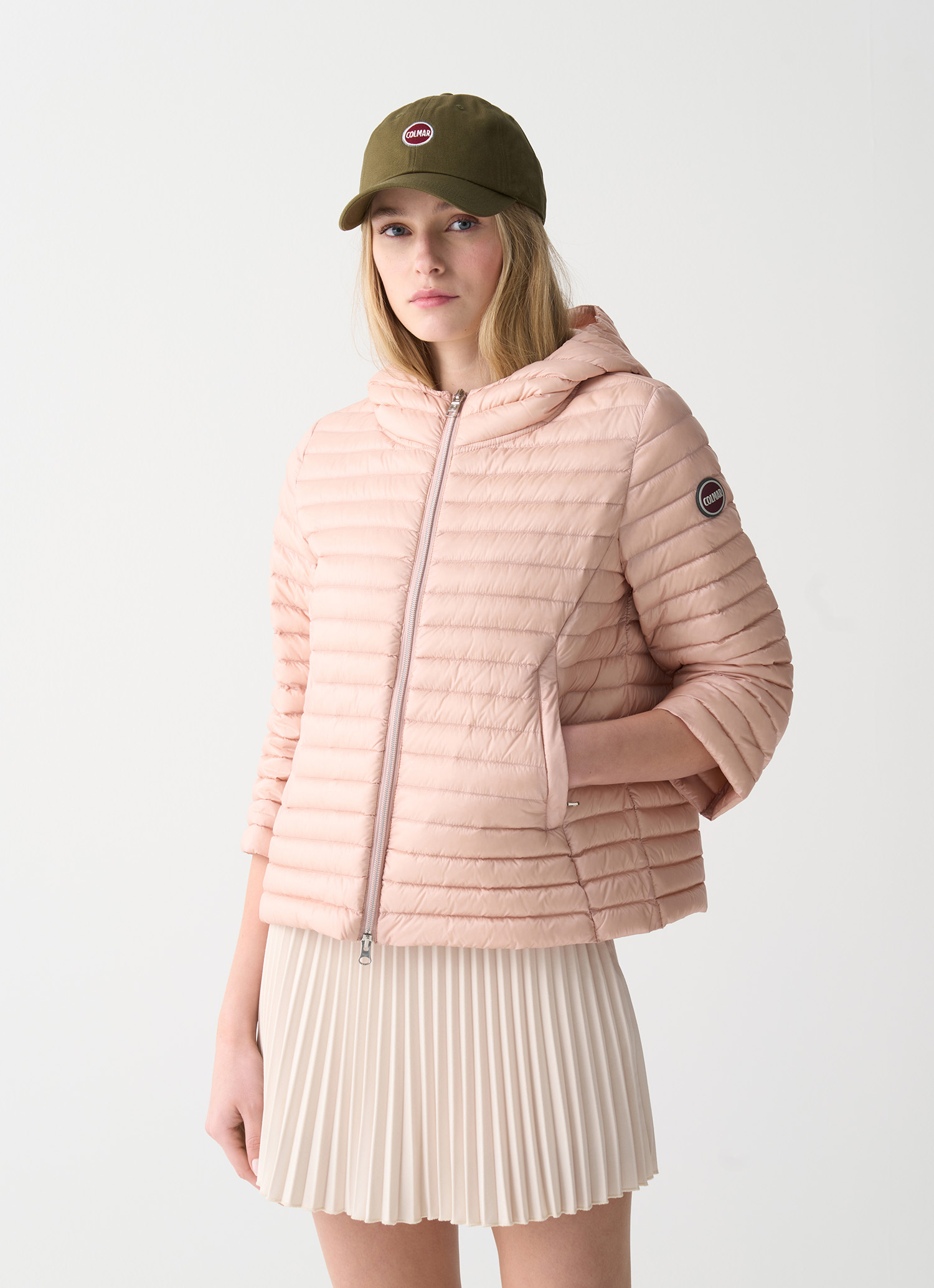 ジャケット COLMAR Woman Jacket Pink 21729VX 588 Hooded down cape - PRINCESS PINK | Colmar