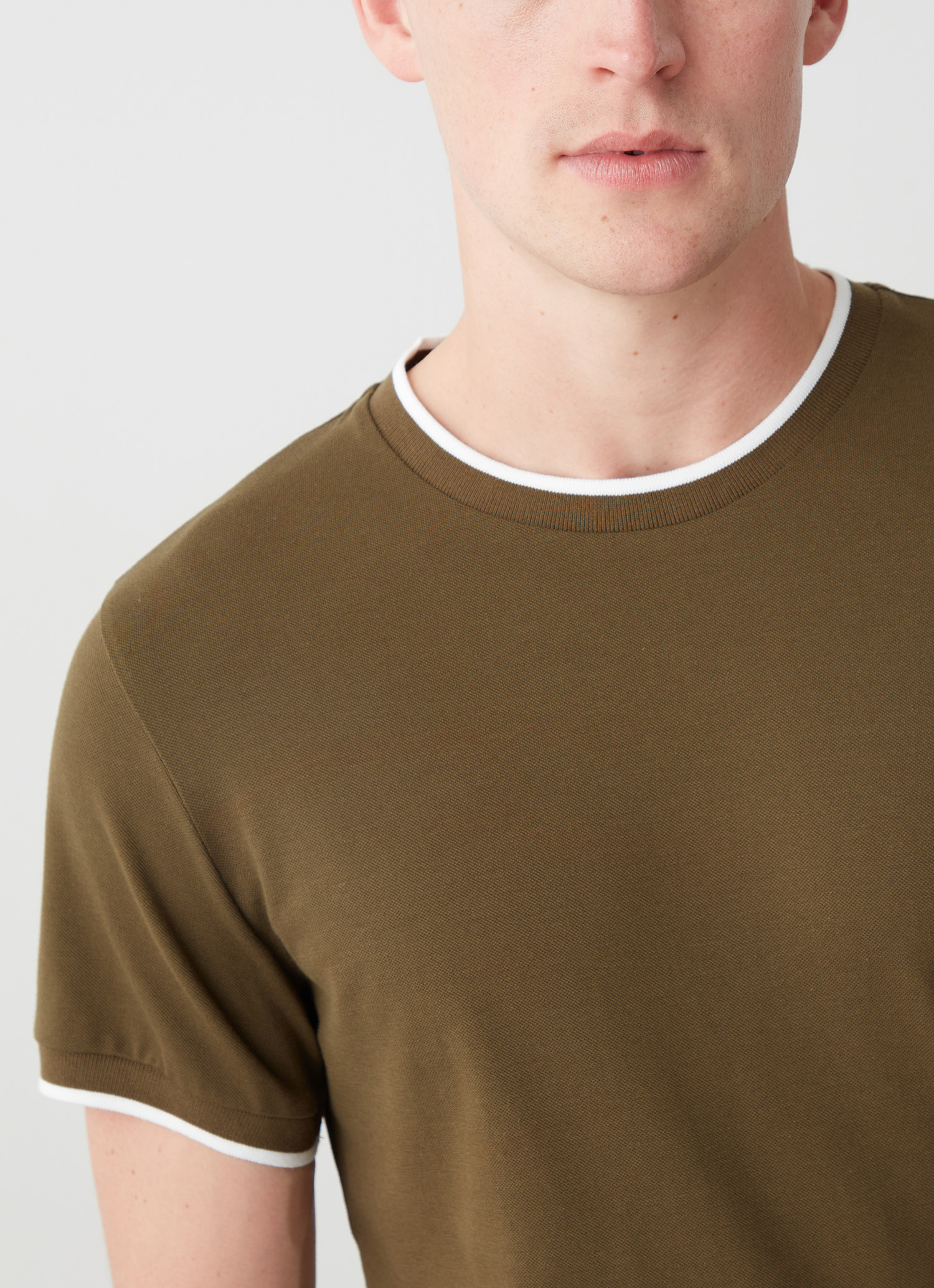 Colmar T-shirt Aus Piqué Mit Farblich Abgesetztem Streifen