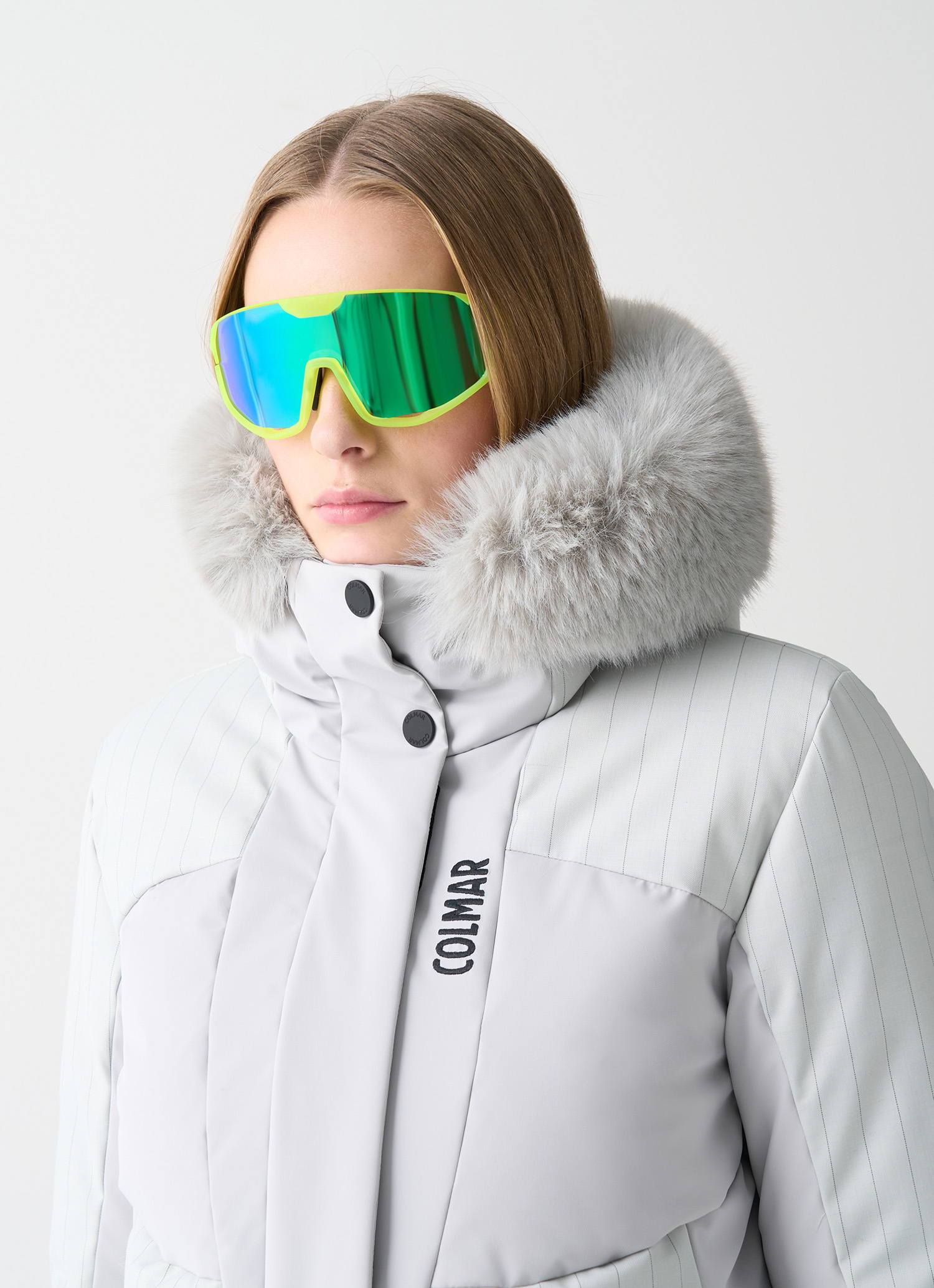 Colmar Ski-daunenjacke Sleek Mit Halswärmer Und Kunstpelz